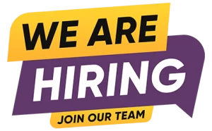 Now Hiring graphic for daycare jobs / childcare careers