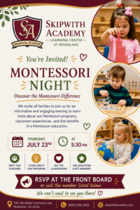 Montessori Information Night at Woodlake – July 23rd   5:30pm